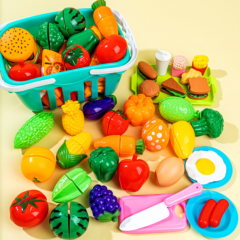 Kids Outdoor Kitchen Accessories - Развивающий пластиковый кухонный набор игрушек: фрукты,