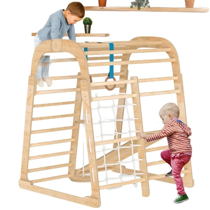 Kids Outdoor Climbing Frame - Детская горка из массива дерева, деревянная